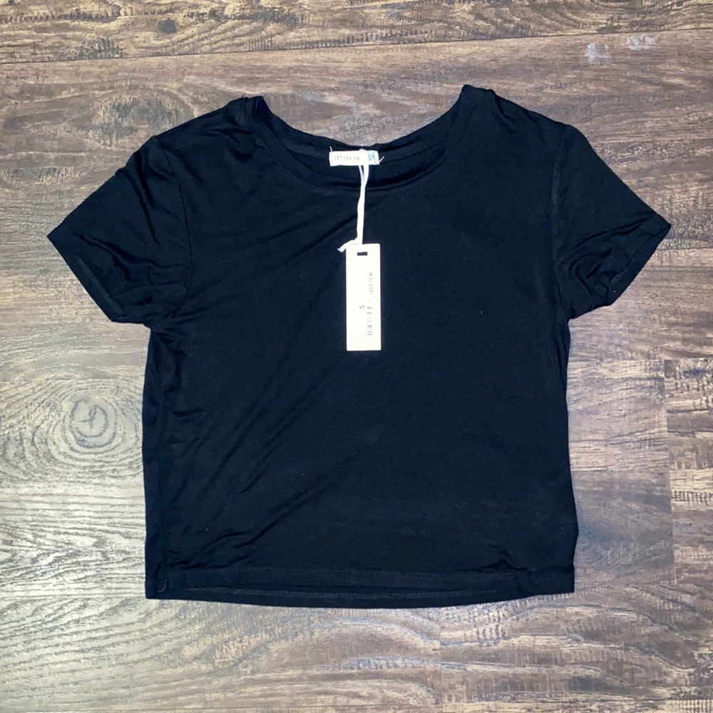 Cotton on black crop top T-shirt